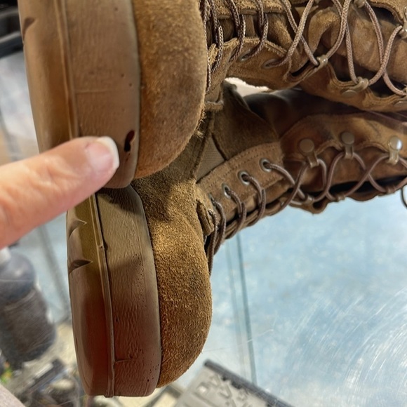 US ARMY COMBAT  Vibram  Lace Up Boots GORE-TEX Men’s Sz 10.5W BROWN/TAN SUEDE - Picture 10 of 16